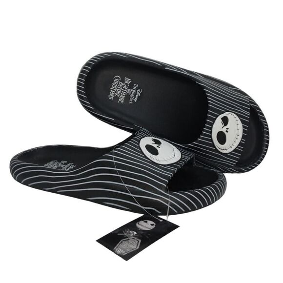 Nightmare Before Christmas Mens NEW w/Tags Black/Silver Slip-on Sandals - sz. 11 - Picture 1 of 8